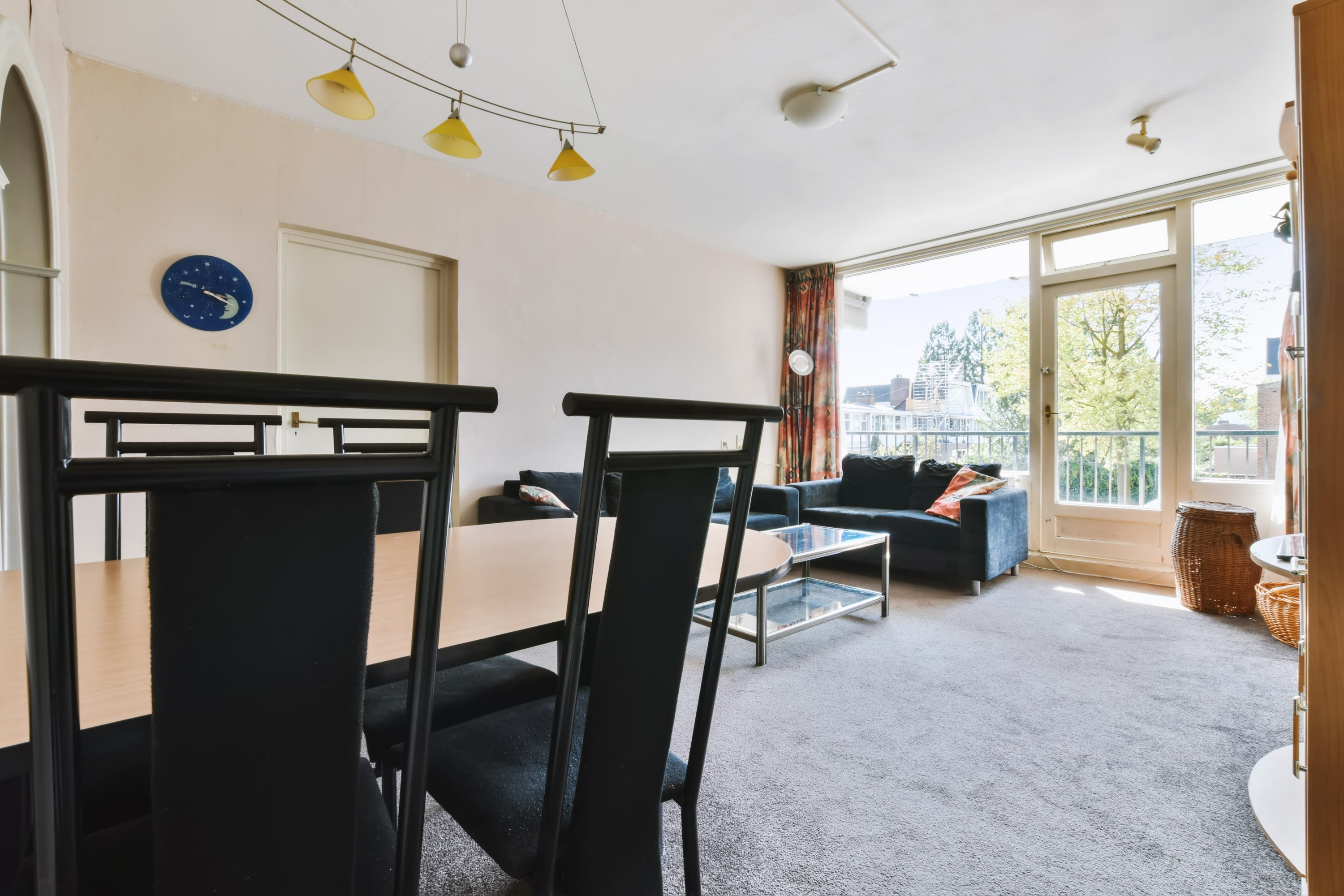 Modern living room and dining area
